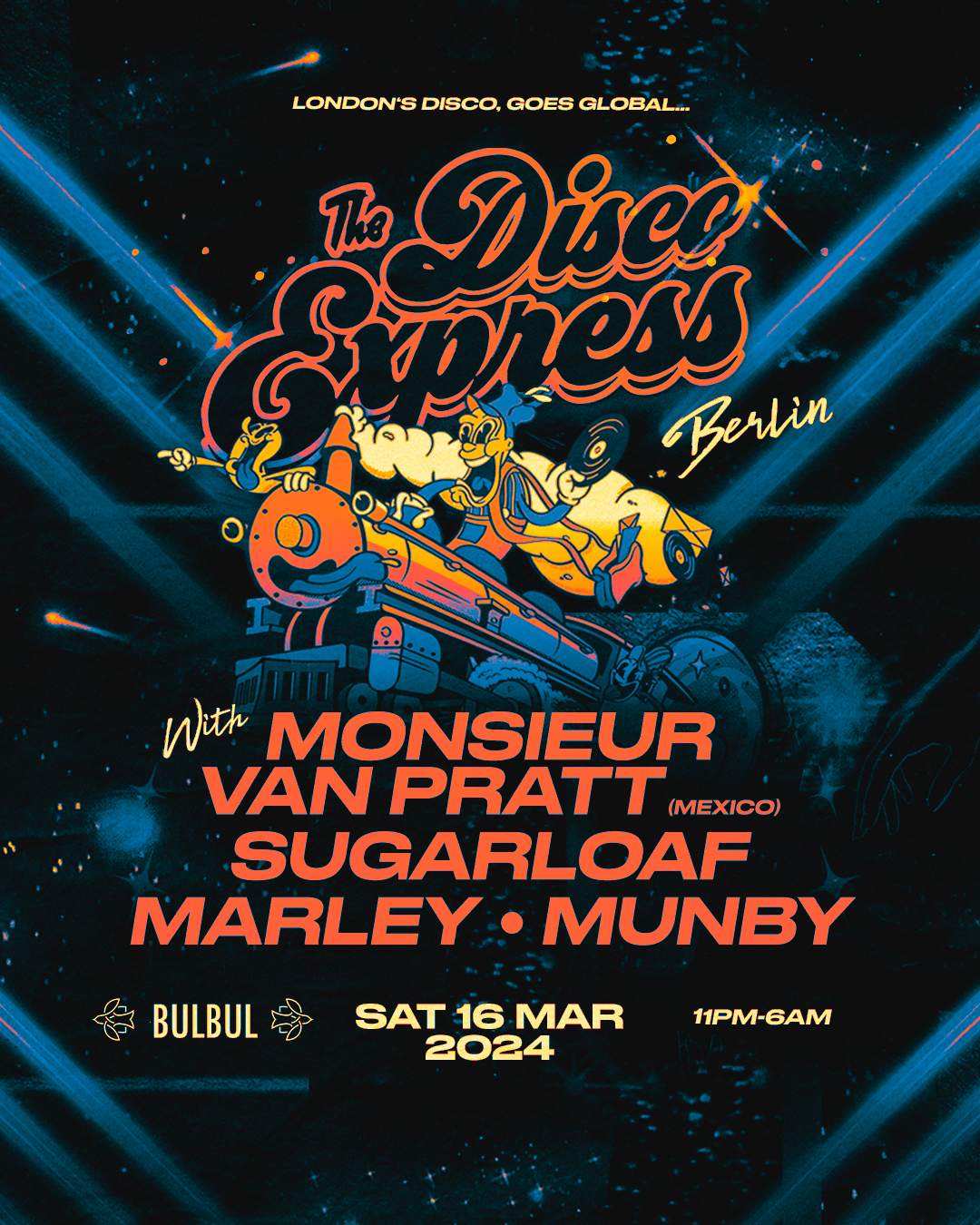 The Disco Express: Monsieur Van Pratt, SUGARLOAF, Marley Reid, Munby - Página frontal