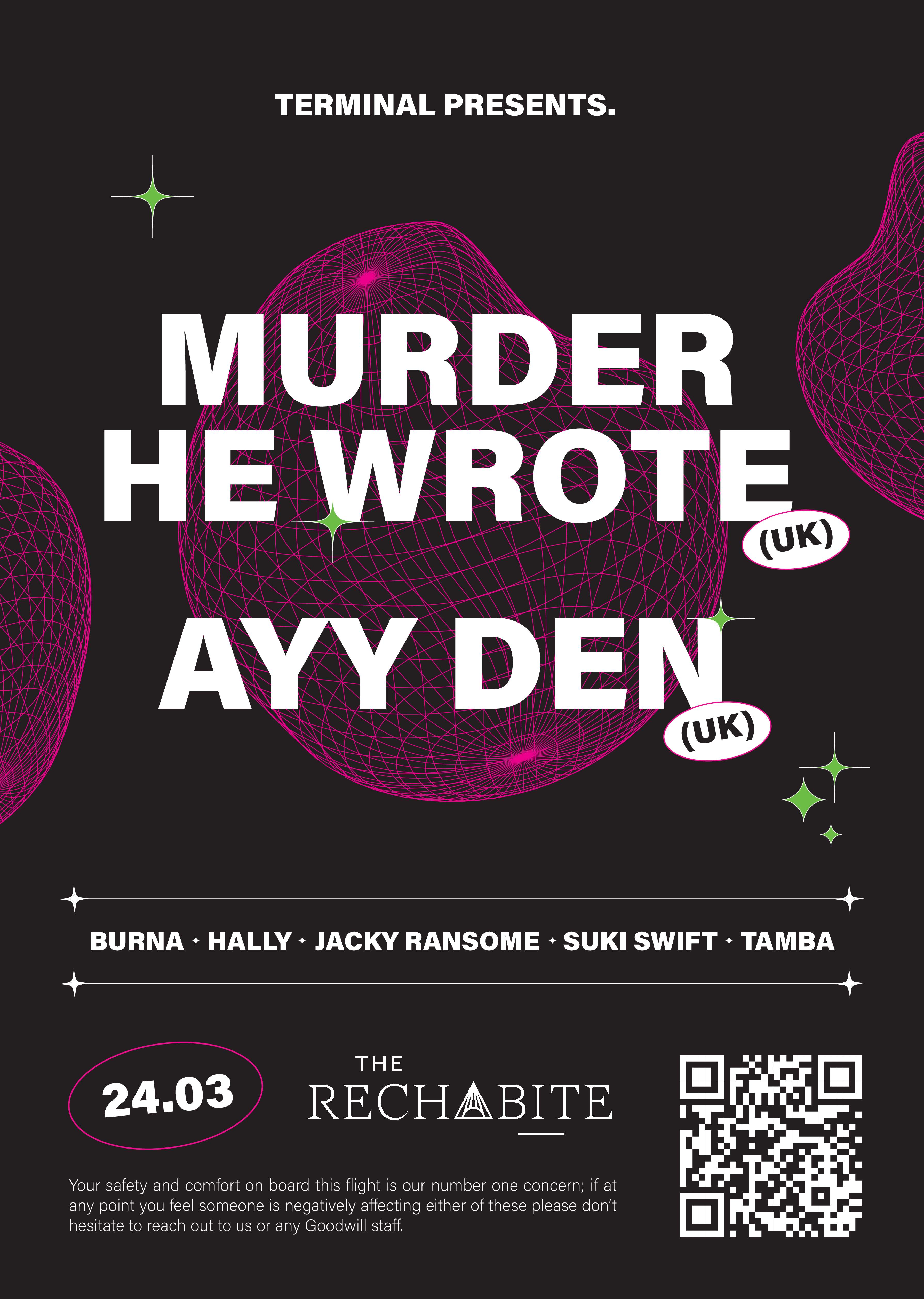 Terminal presents: Murder He Wrote and Ayy Den - Página frontal