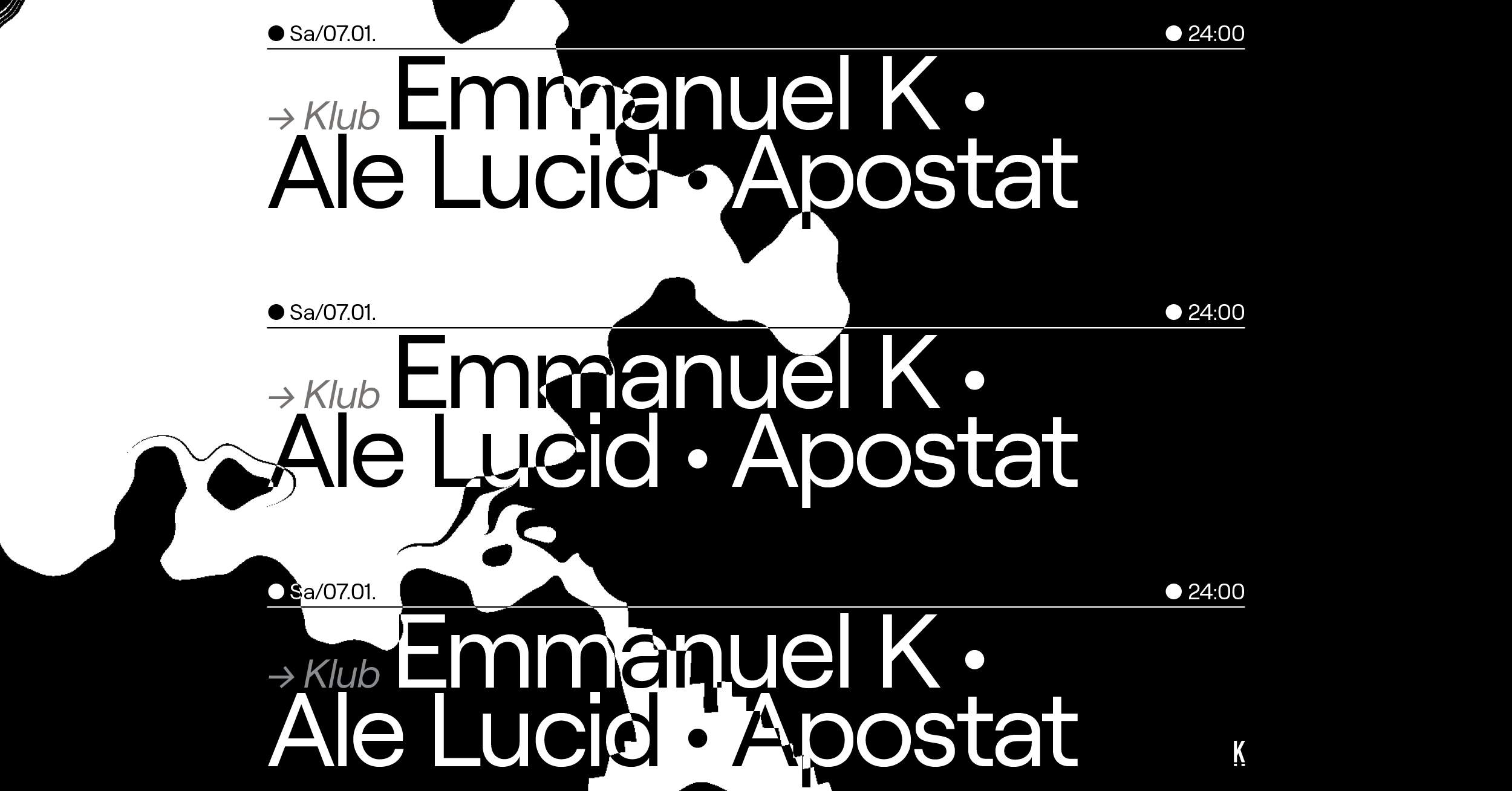 Emmanuel K, Ale Lucid, Apostat - フライヤー表