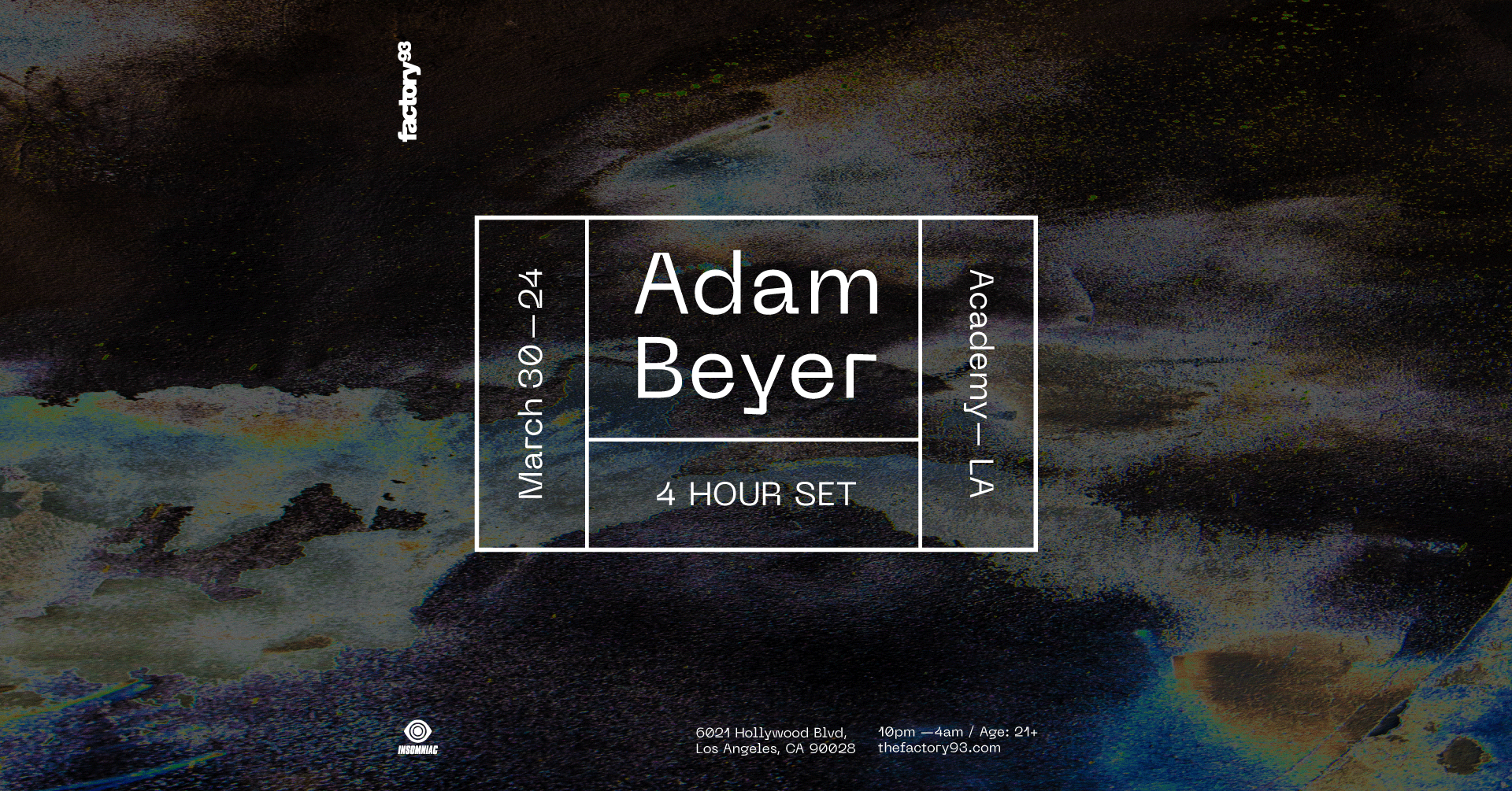 Factory 93 presents: Adam Beyer (4 hour set) - Página frontal