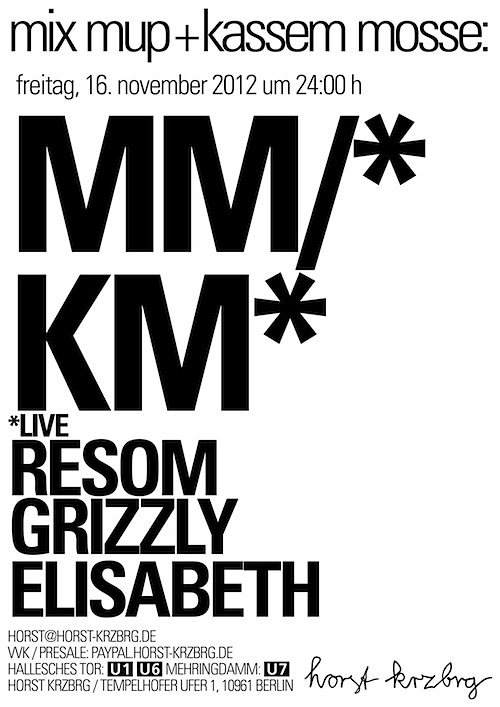 Mix Mup & Kassem Mosse: MM/KM Live - Página frontal