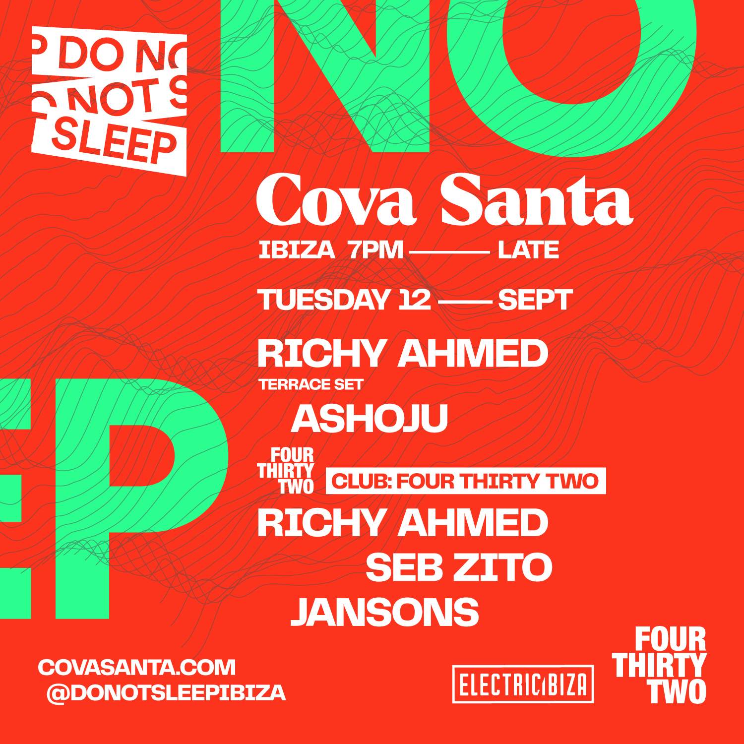 Do Not Sleep x Four Thirty Two - Ibiza - フライヤー表