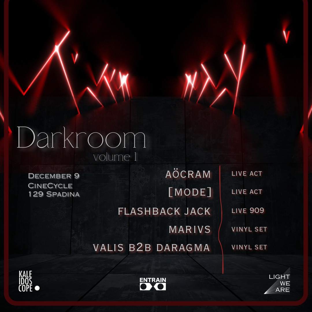 Darkroom (v1): Aöcram / mode / Flashback Jack / Marivs / VALIS b2b Daragma - Página frontal