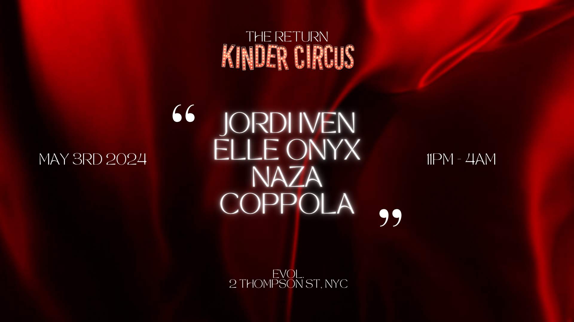 Kinder Circus - The Return - フライヤー表