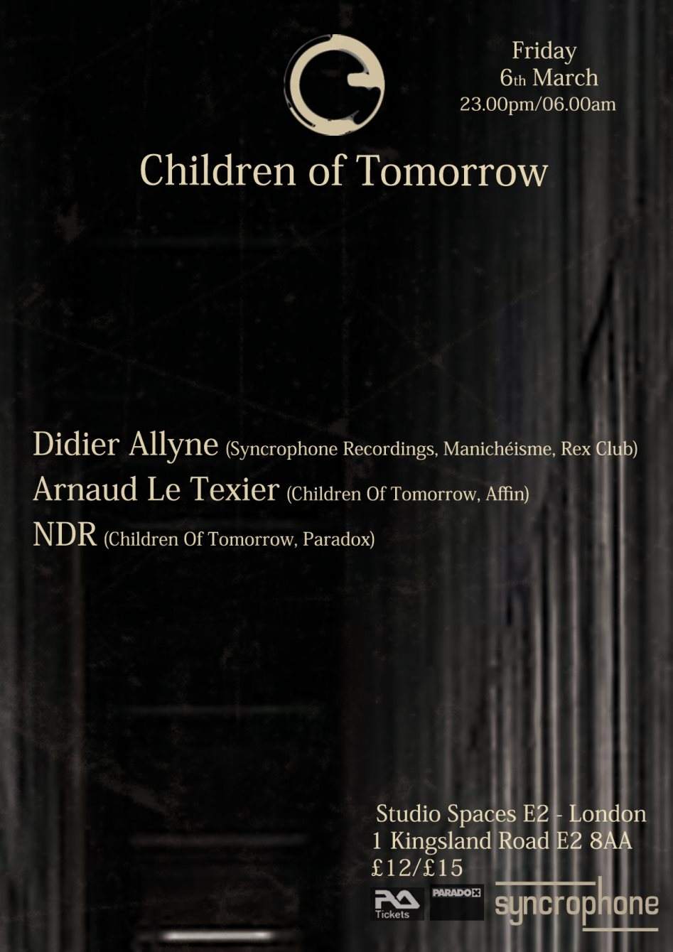 Children Of Tomorrow vs Syncrophone with Didier Allyne, Arnaud Le Texier & NDR - Página frontal