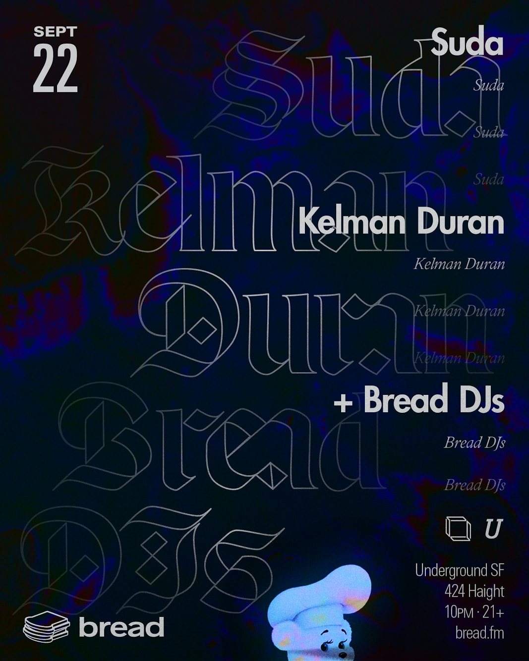 Bread with Suda & Kelman Duran - フライヤー表