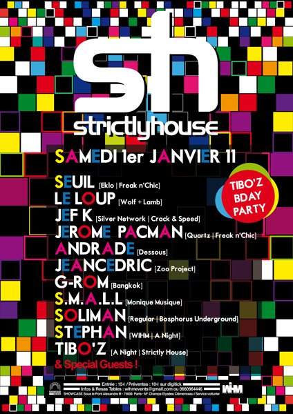 Strictly House: Tibo'Z Bday Party - フライヤー表