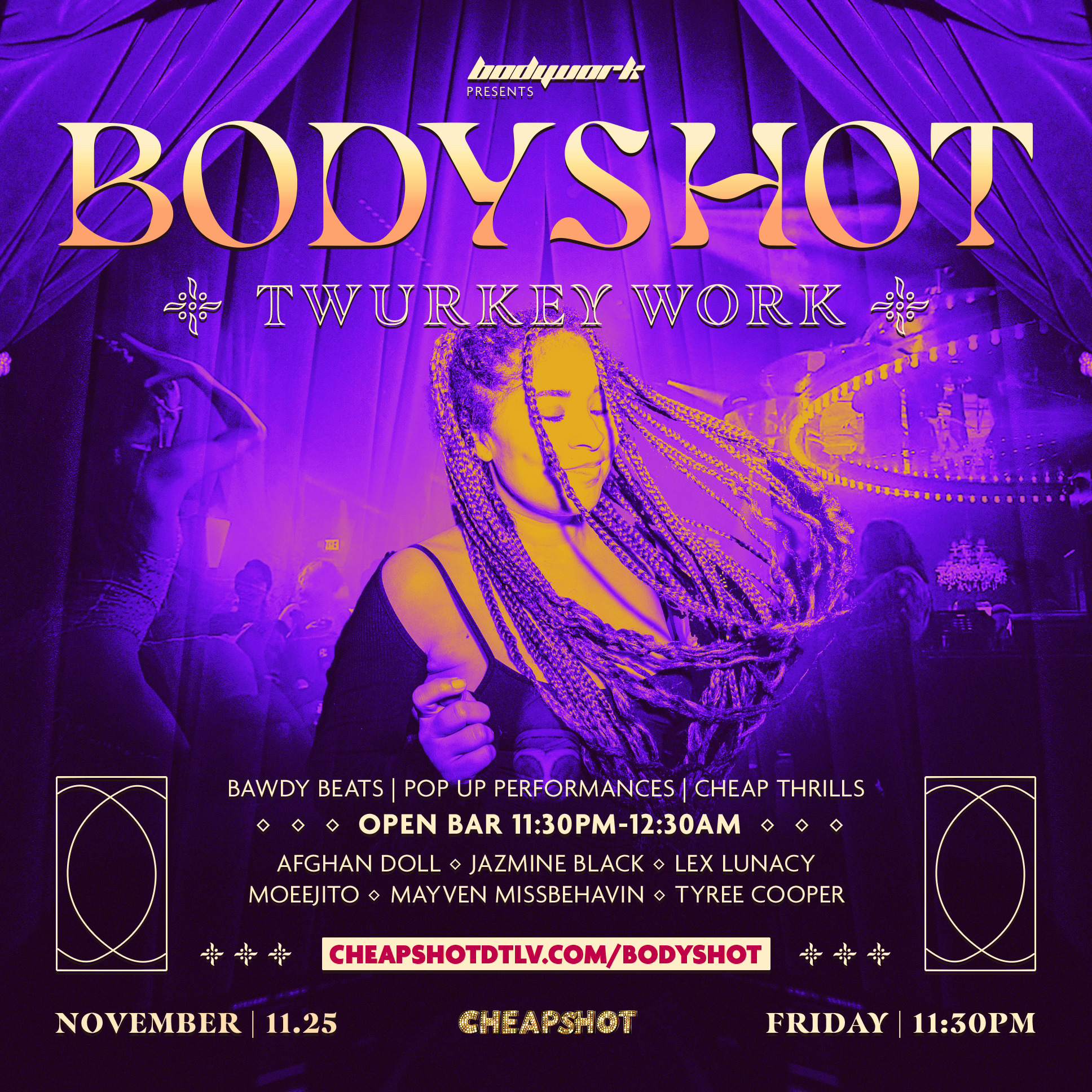 Bodywork presents: Bodyshot - TWURKEY WORK - フライヤー表