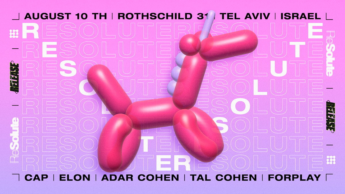 ReSolute Goes Tel Aviv with cap, Elon, Adar Cohen, Tal Cohen & Forplay - フライヤー表