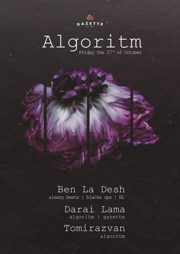 Algoritm: Ben La Desh / Tomirazvan / Darai Lama - フライヤー表