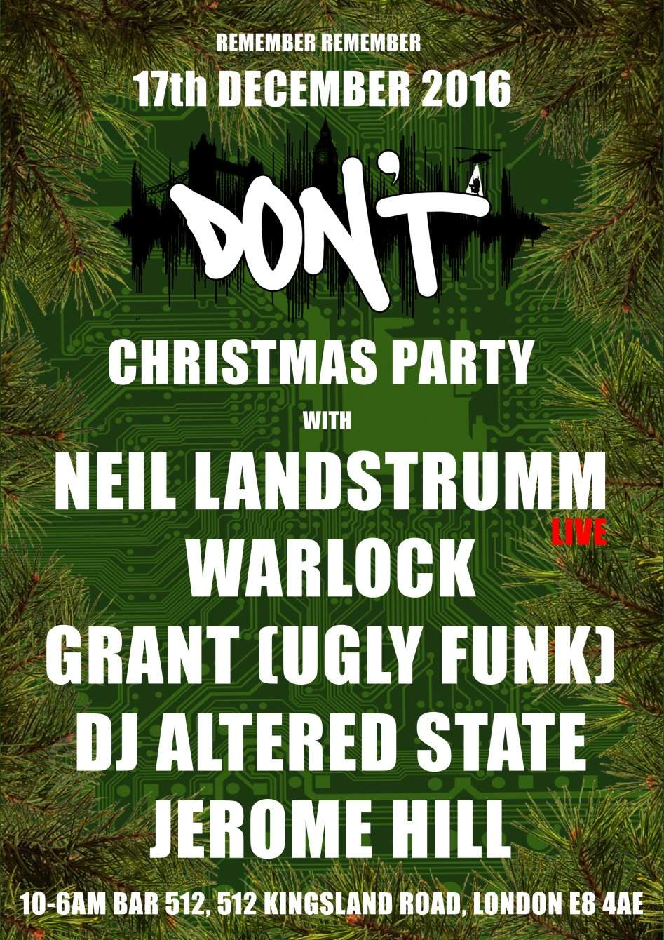 Don't - The Christmas Party with Neil Landstrumm Live - フライヤー表