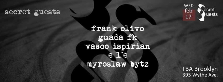 Secret Guests Ft. Guada Fk, Frank Olivo & Vasco Ispirian - Página frontal