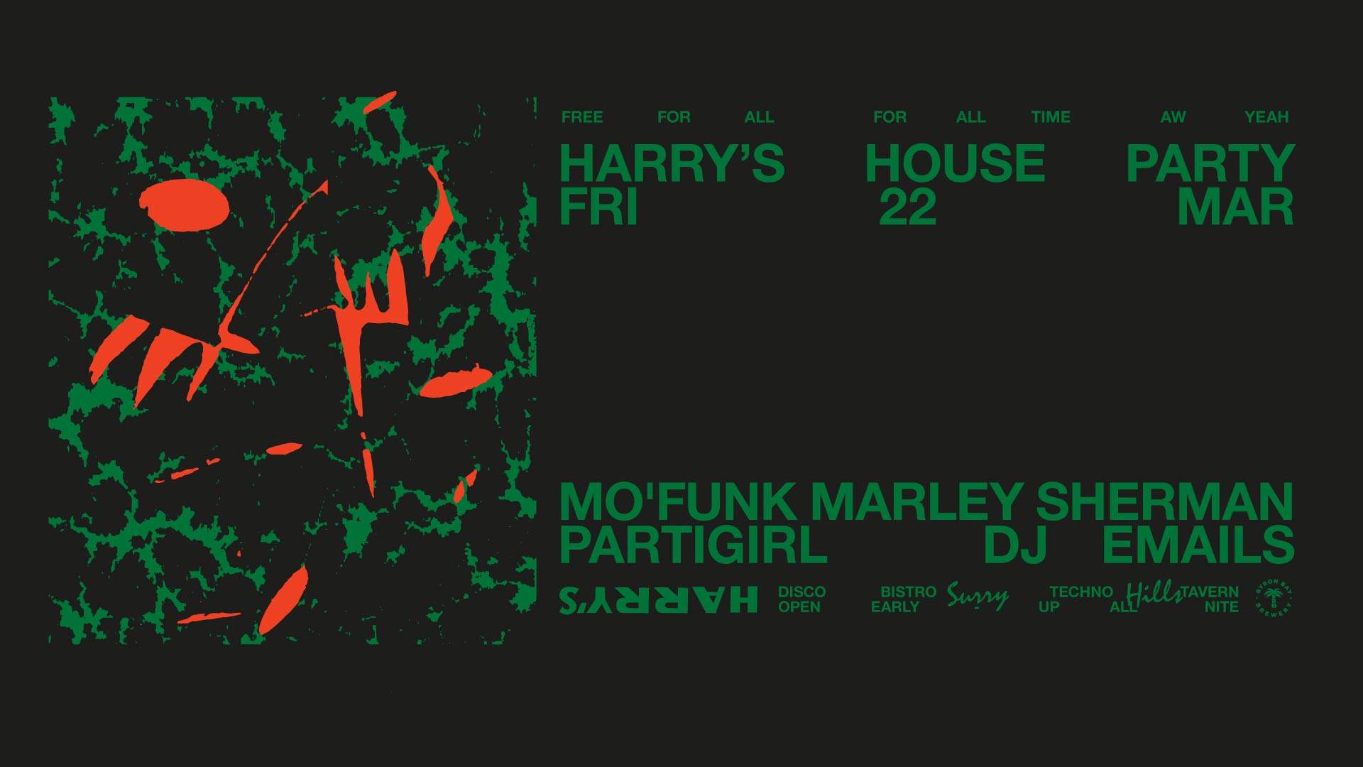 Harry's House Party feat. Mo'funk + Partigirl + Marley Sherman + DJ Emails - Página frontal
