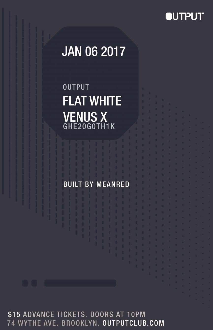Flat White aka Virgil Abloh/ Venus X at Output at Output, New York