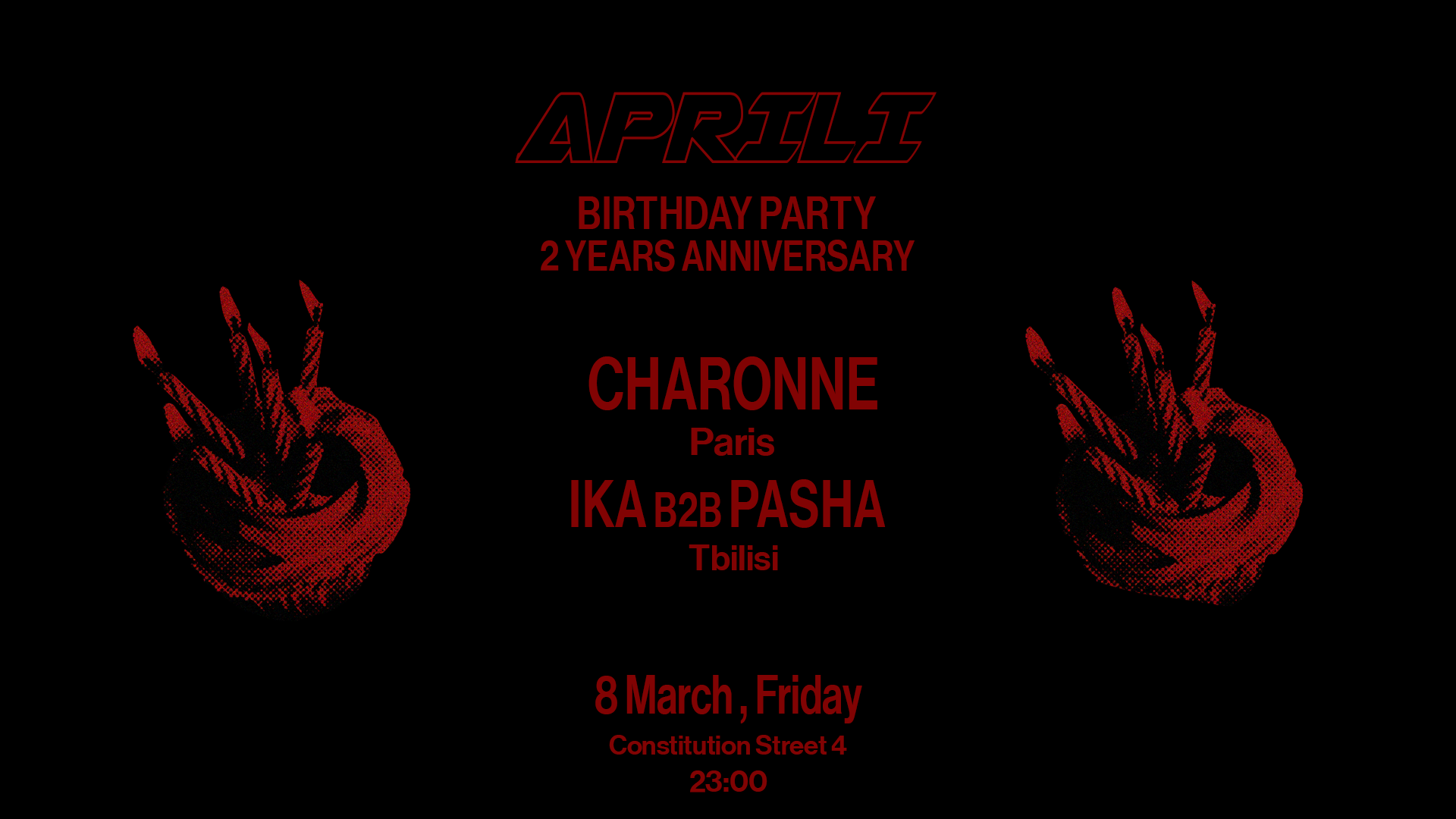 Aprili-Birthday Party Charonne/Ika b2b Pasha - フライヤー表
