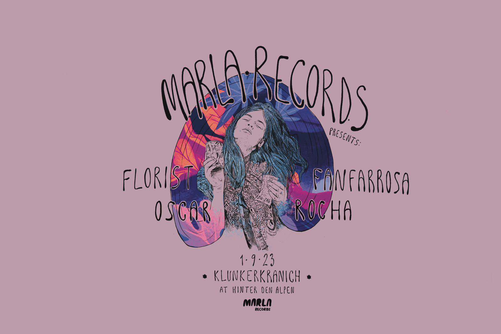 MARLA RECORDS presents: Flørist, Fanfarrosa, Oscar Rocha - フライヤー表