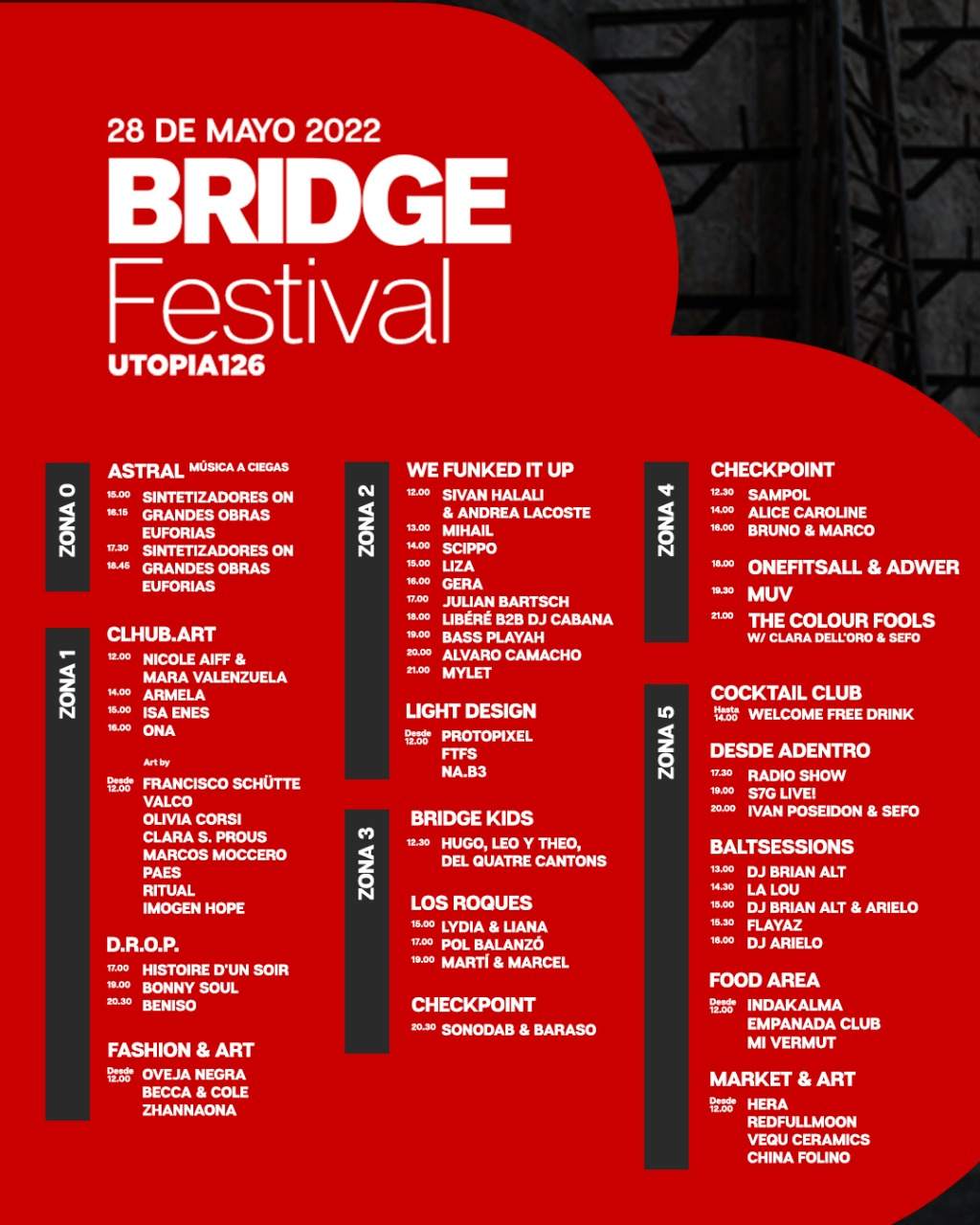 OPEN AIR / WAREHOUSE FESTIVAL -  Bridge Festival - Página trasera