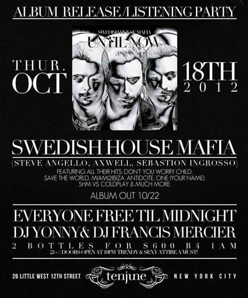 Swedish House Mafia Album Release/Listening Party at Tenjune, New York