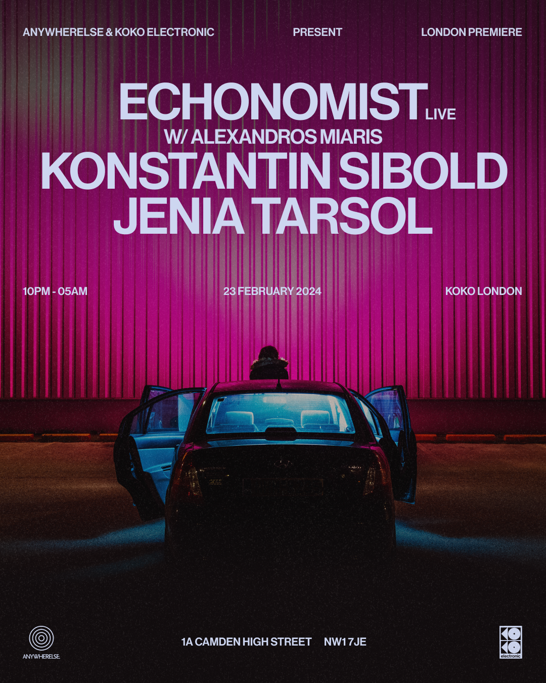 Echonomist (LIVE) + Konstantin Sibold + Jenia Tarsol by Anywherelse x KOKO Electronic - Página frontal