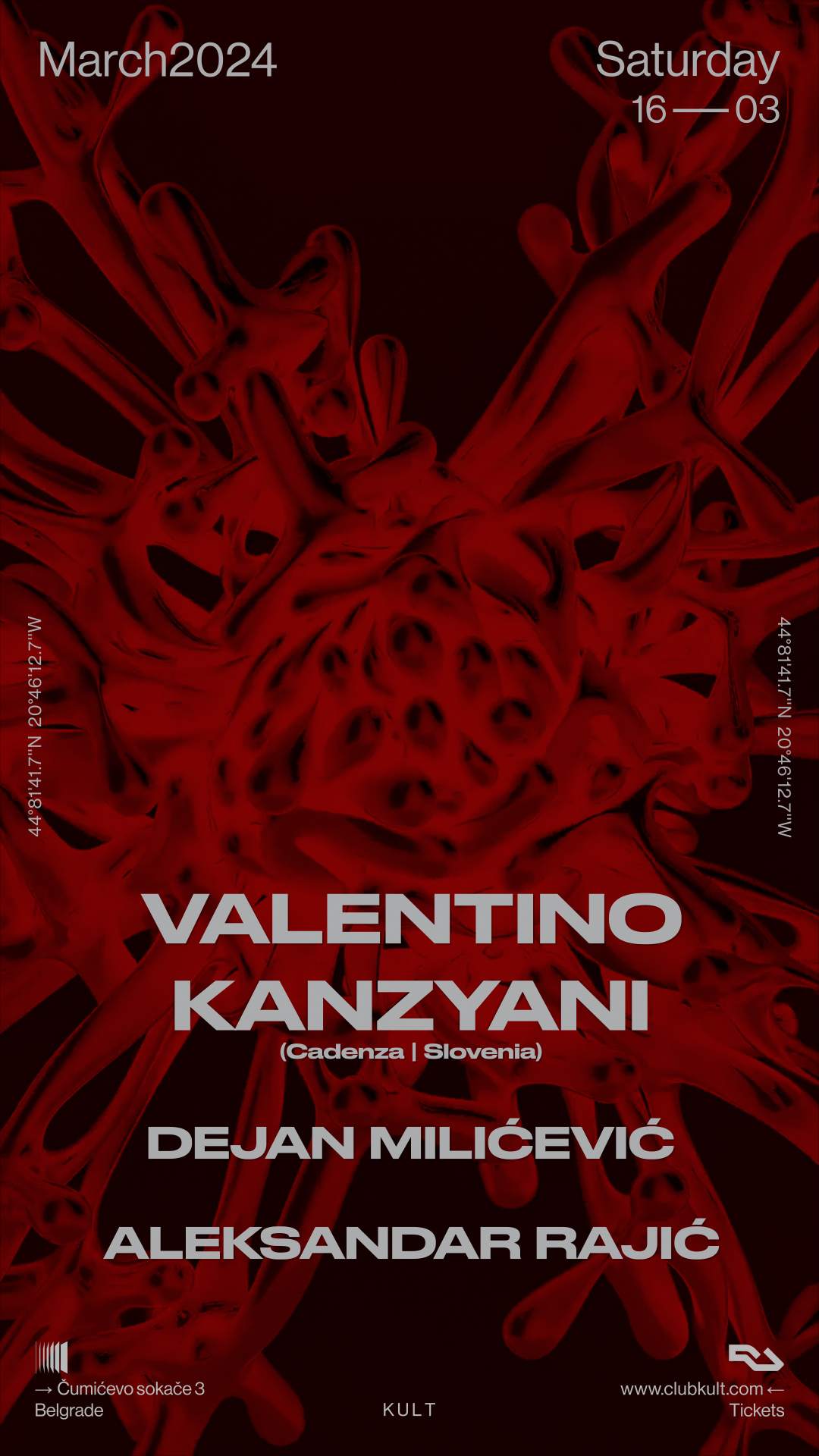Valentino Kanzyani at KULT - 16.03 - フライヤー表