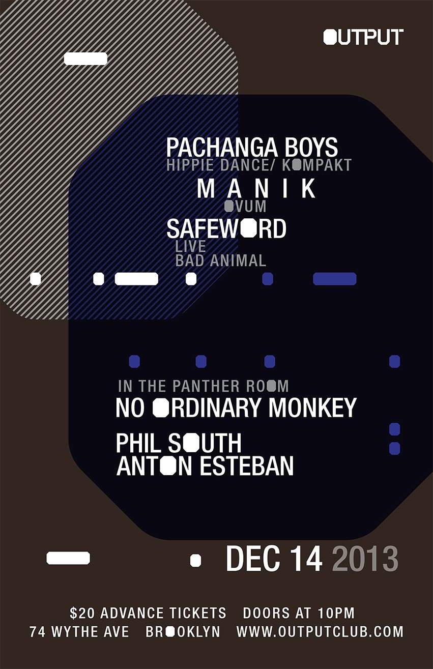 Pachanga Boys, Manik, Safeword with No Ordinary Monkey - フライヤー表