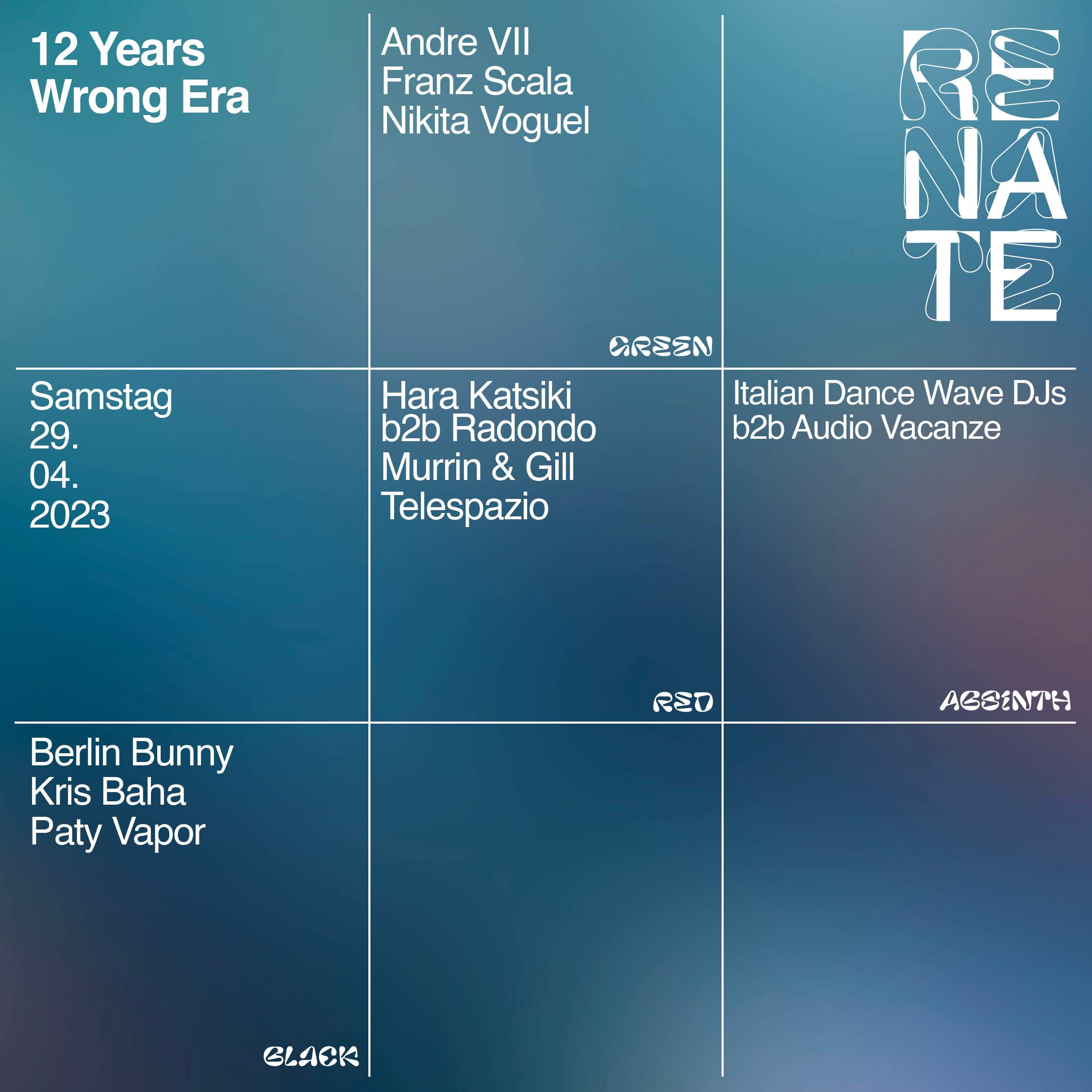 12 Years Wrong Era with Andre VII, Kris Baha, Nikita Voguel, Berlin Bunny - Página frontal