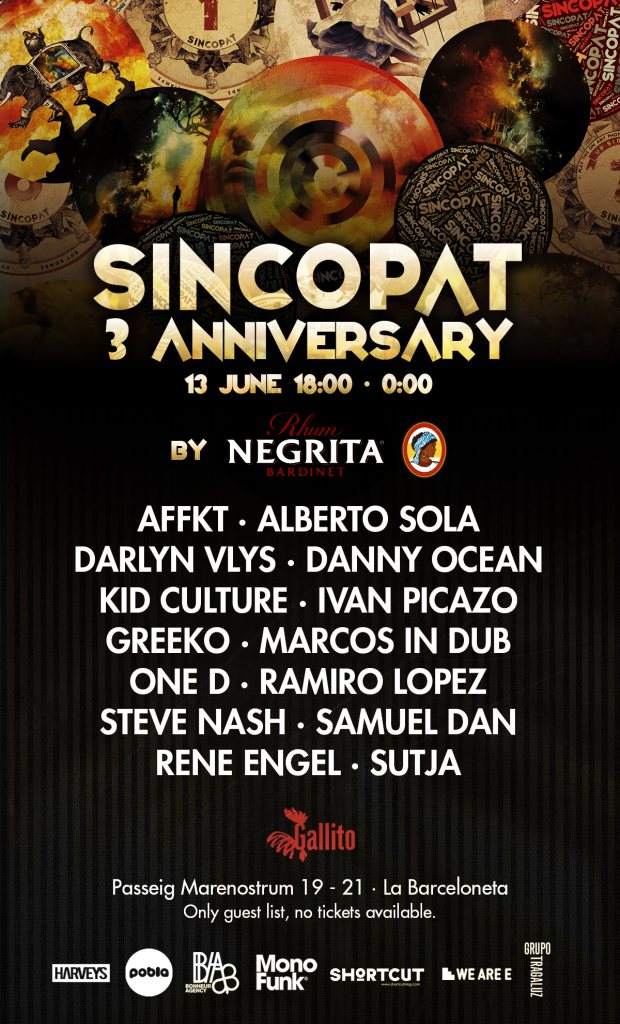 Sincopat 3rd Anniversary - フライヤー表