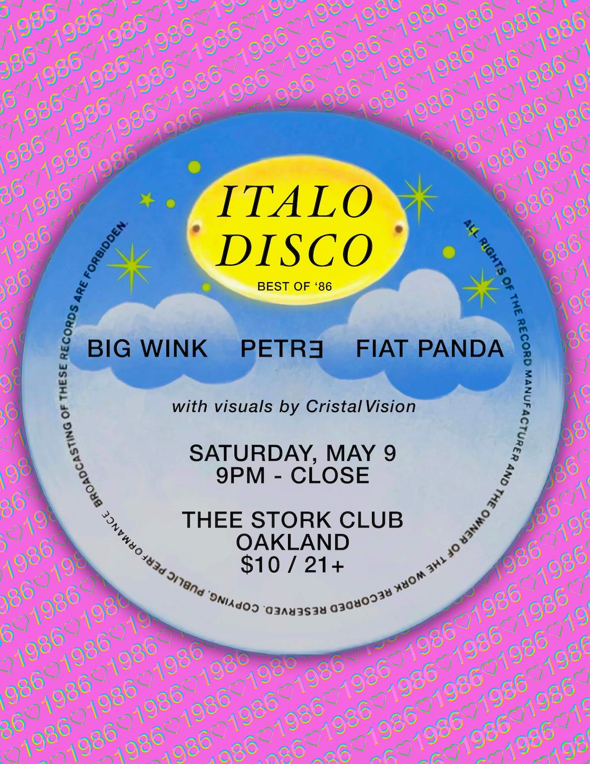 Italo Disco *~Third Annual Birthday Edition~* Best of '86 at Thee