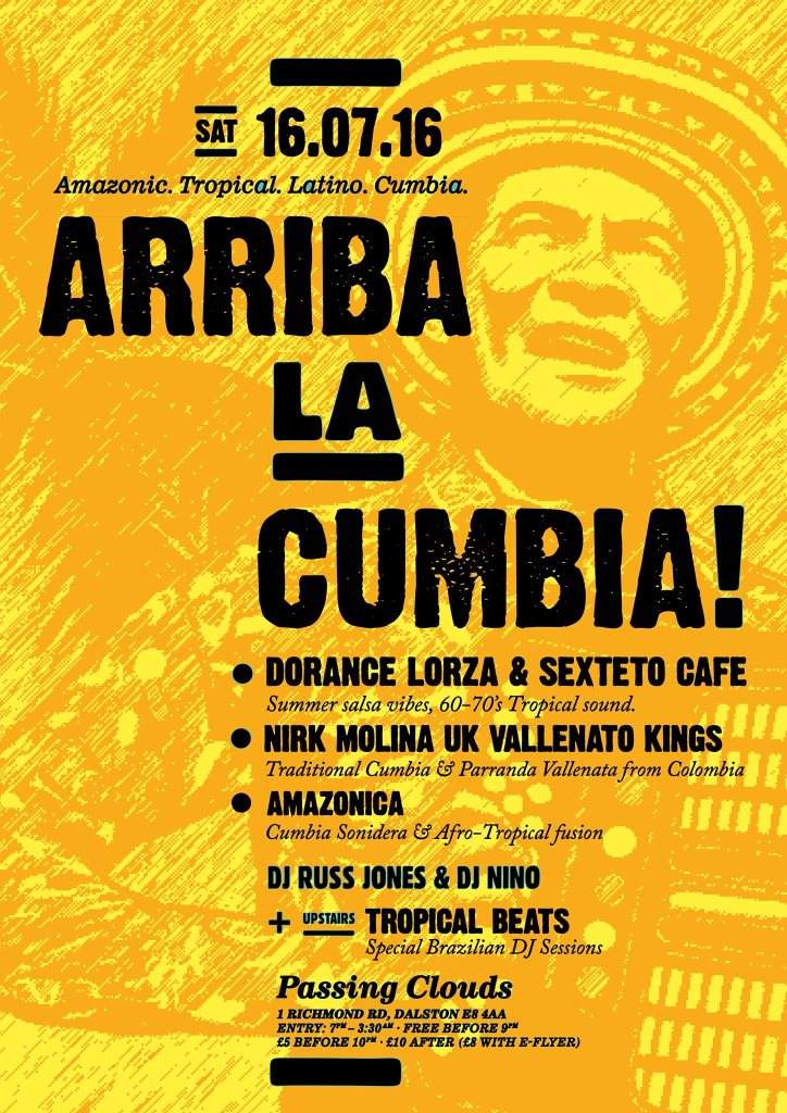 Arriba La Cumbia! Dorance Lorza & Sexteto Cafe, Nirk Molina UK Vallenato King - フライヤー表