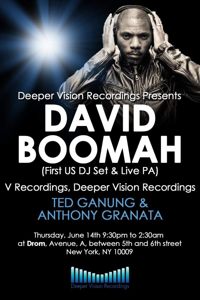 Deeper Vision presents David Boomah - フライヤー表