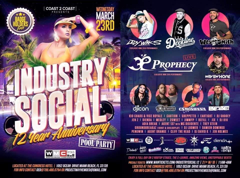 Industry Social 12 - WMC 2016 - Pool Party - Página frontal