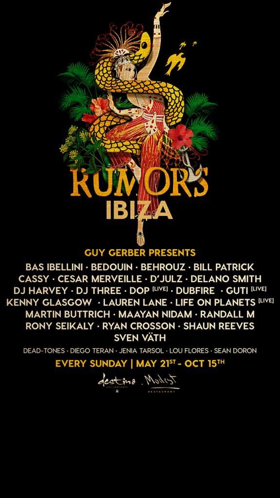 Rumors Ibiza Week 20 with Guy Gerber, Behrouz, Bas Ibellini - Página trasera