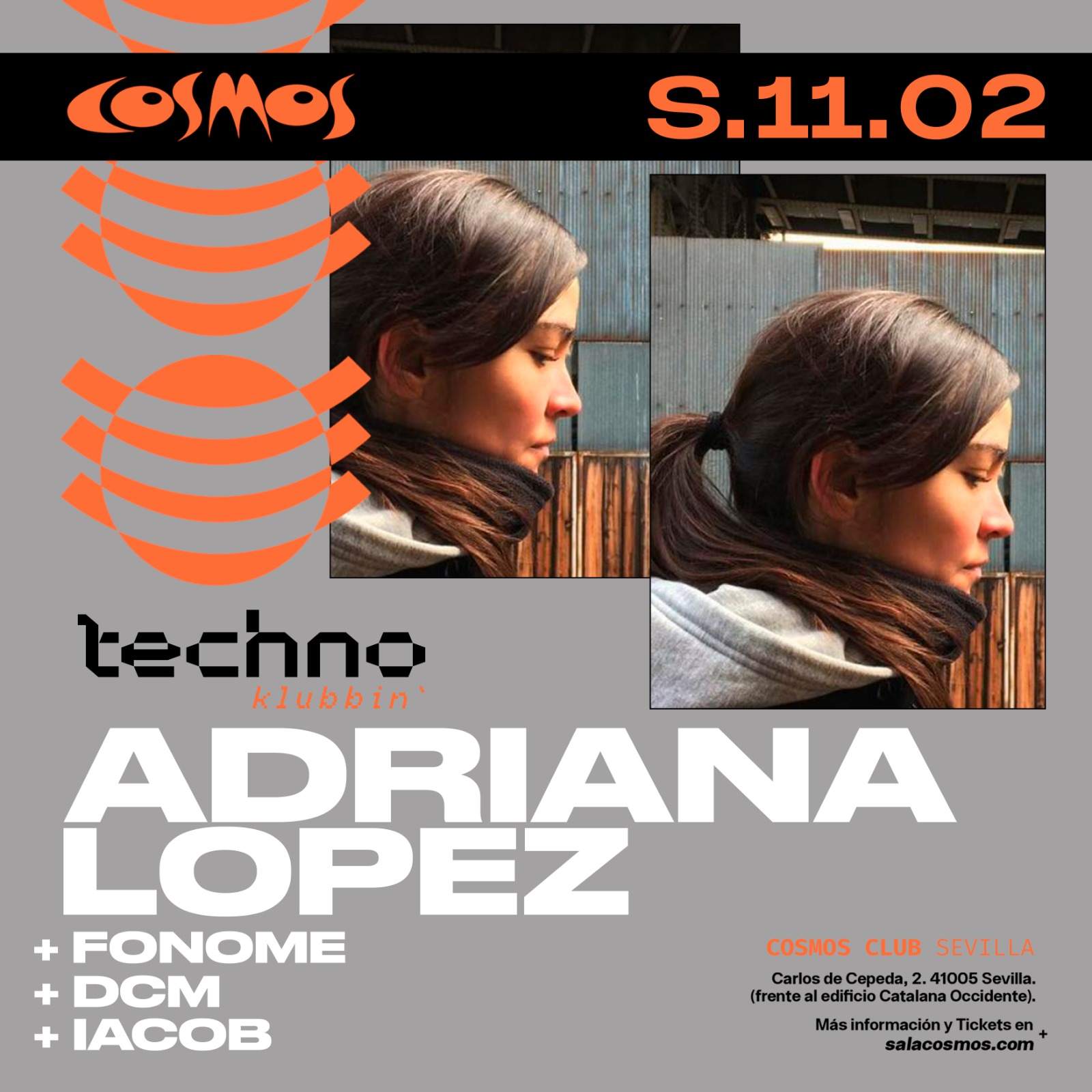 Techno Klubbin' w/ Adriana Lopez - フライヤー表