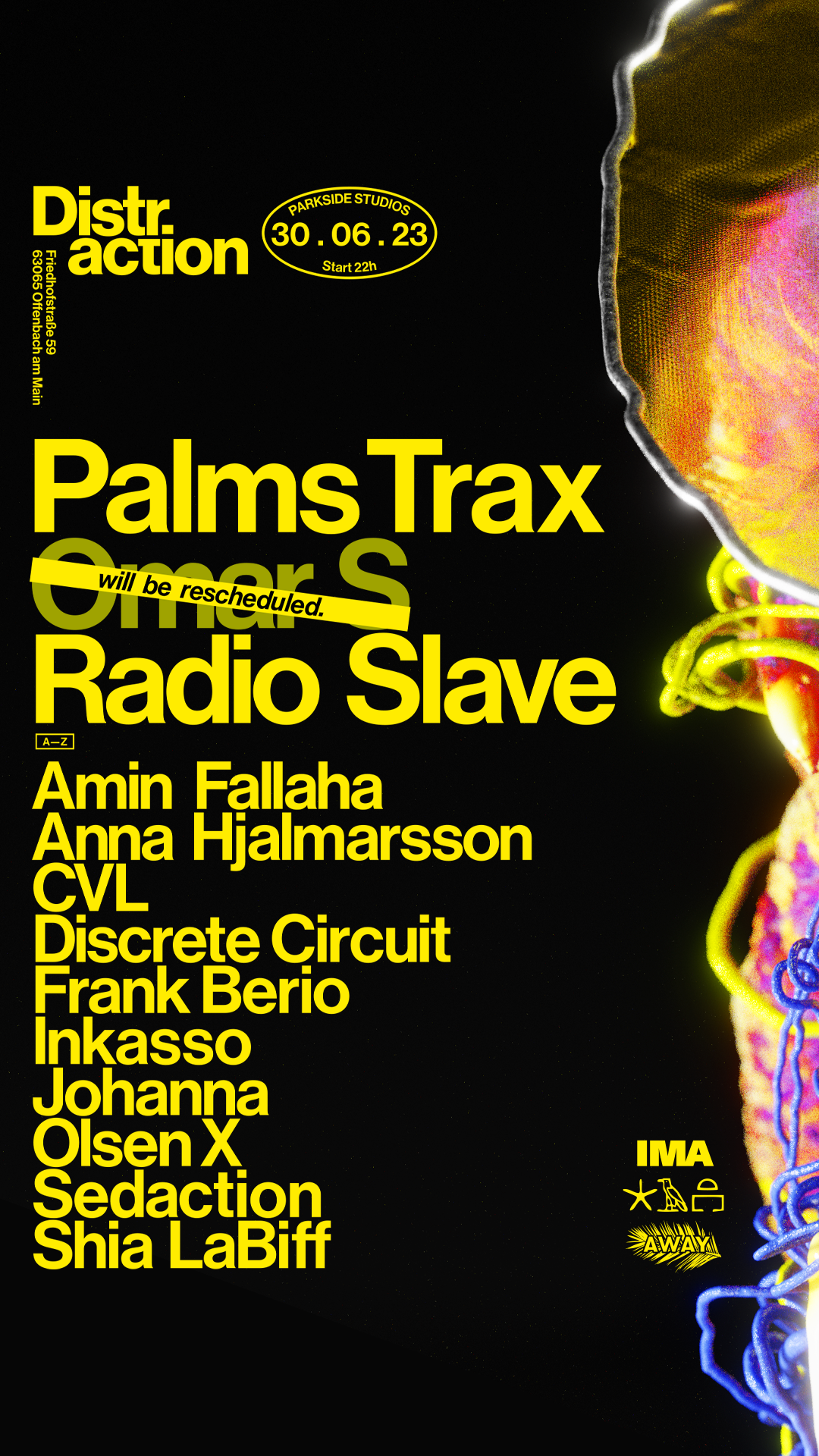 Distraction w/ Palms Trax, Radio Slave, Anna Hjalmarsson, Sedaction, CVL - フライヤー表