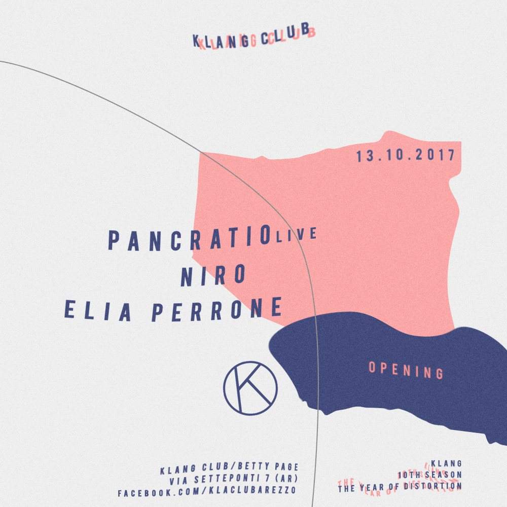 Opening Party with Pancratio - Niro - Elia Perrone - フライヤー表