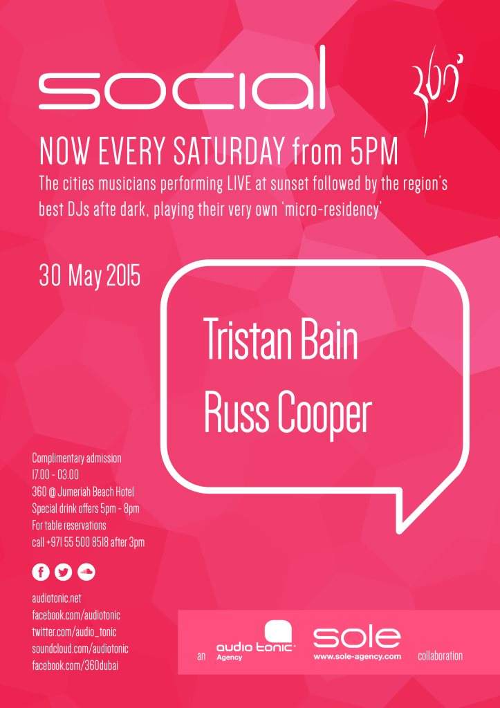 Audio Tonic & Sole-Agency present Social with Russ Cooper - フライヤー表