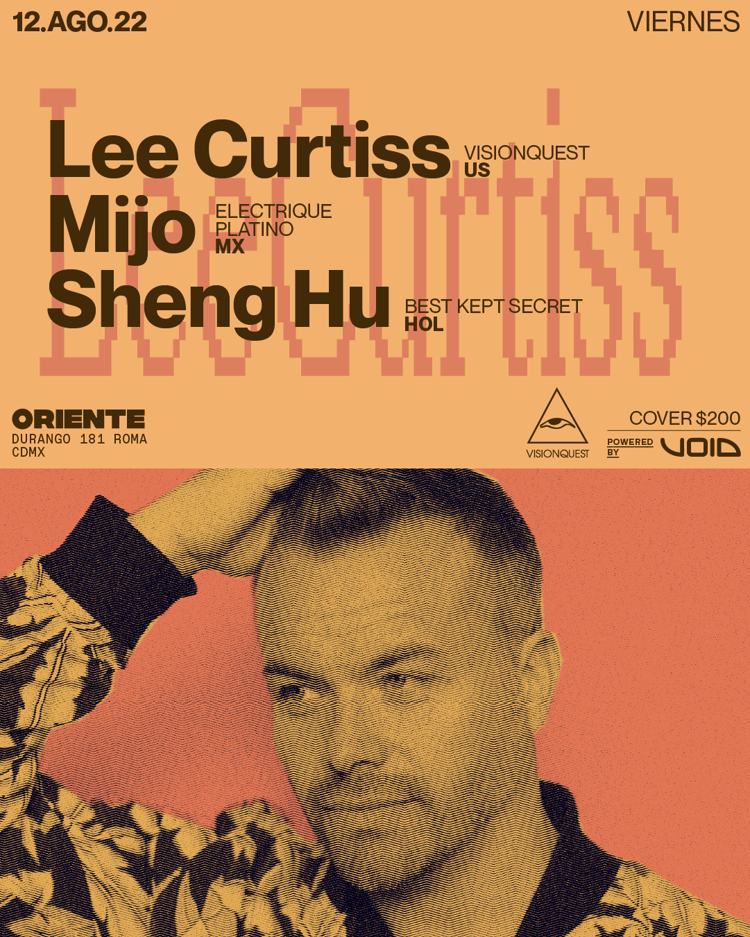 Lee Curtiss (Visionquest), Mijo (Electrique / Platino) and Sheng Hu - フライヤー表