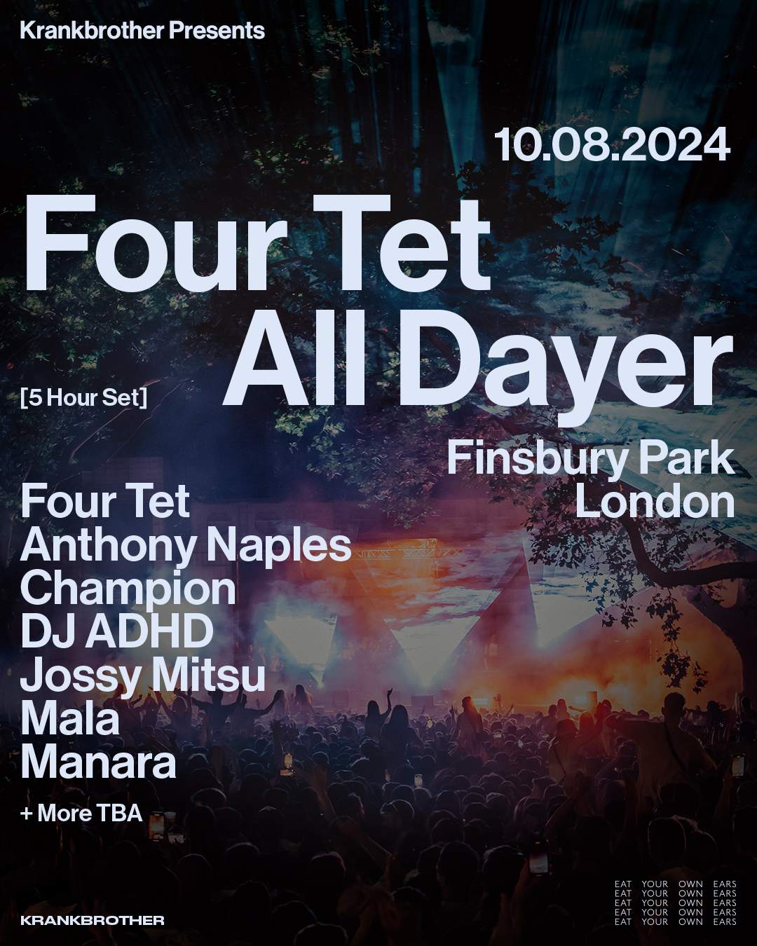 Krankbrother Presents: Four Tet All Dayer At Finsbury Park, London ...