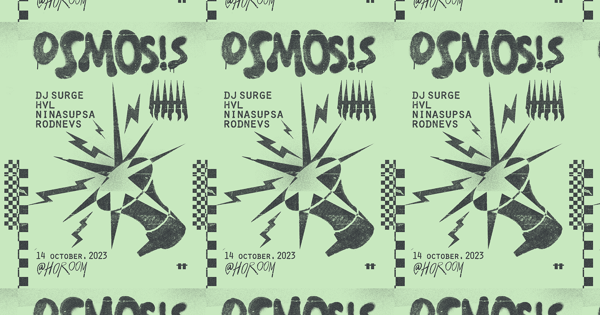 Osmosis: DJ Surge, HVL, ninasupsa, RODNEVS - フライヤー表