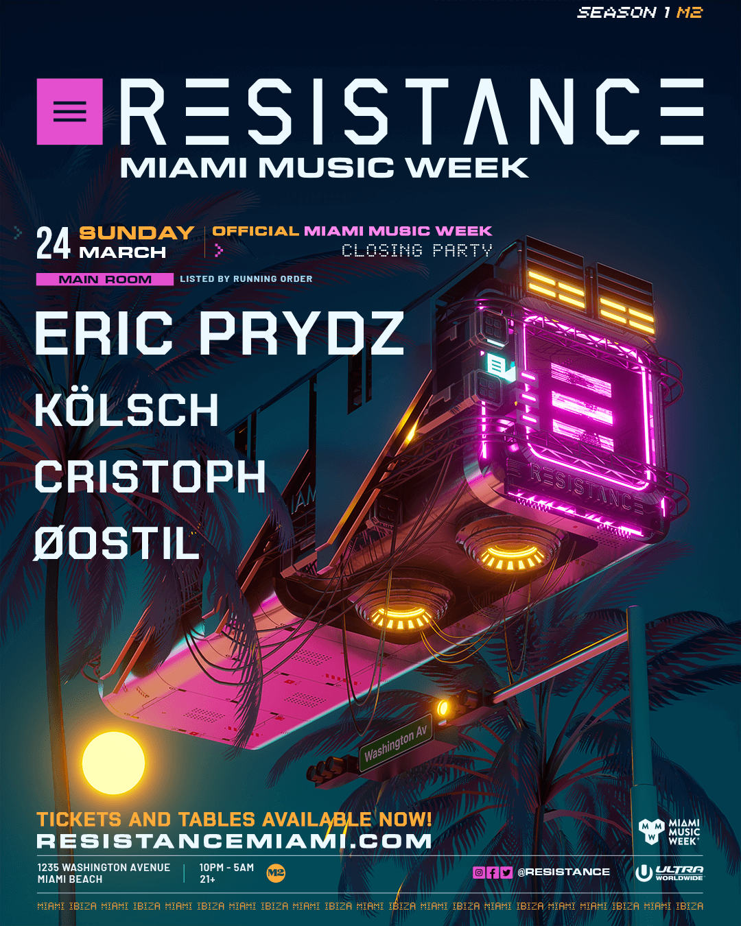 Resistance Miami - Eric Prydz, Kölsch, Cristoph, Øostil - Página frontal