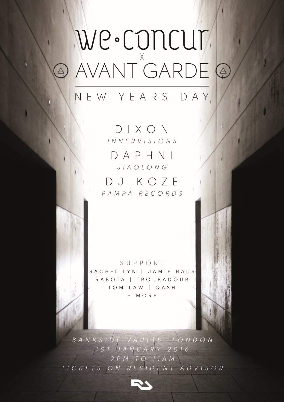 We Concur & Avant Garde NYD with Dixon, Daphni & DJ Koze - フライヤー裏