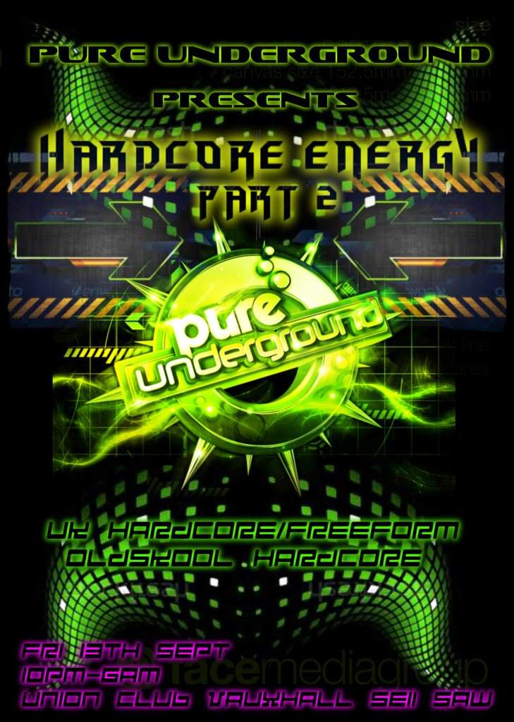 Pure Underground presents Hardcore Energy Part 2 - フライヤー表