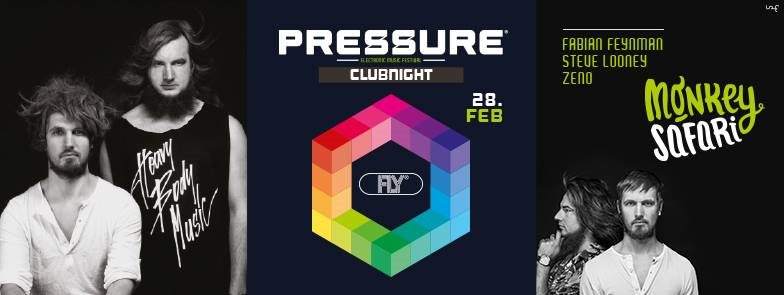 Pressure Clubnight with Monkey Safari - フライヤー表