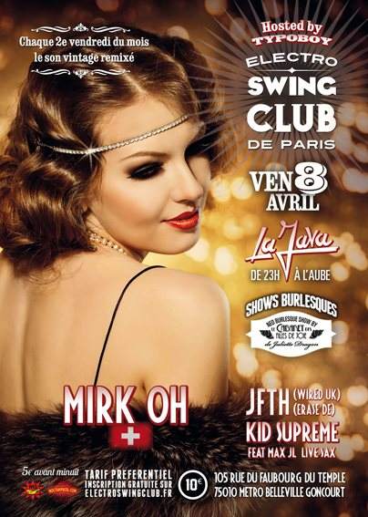 Electro Swing Club with Mirk Oh, Jfth & Kid Supreme - フライヤー表