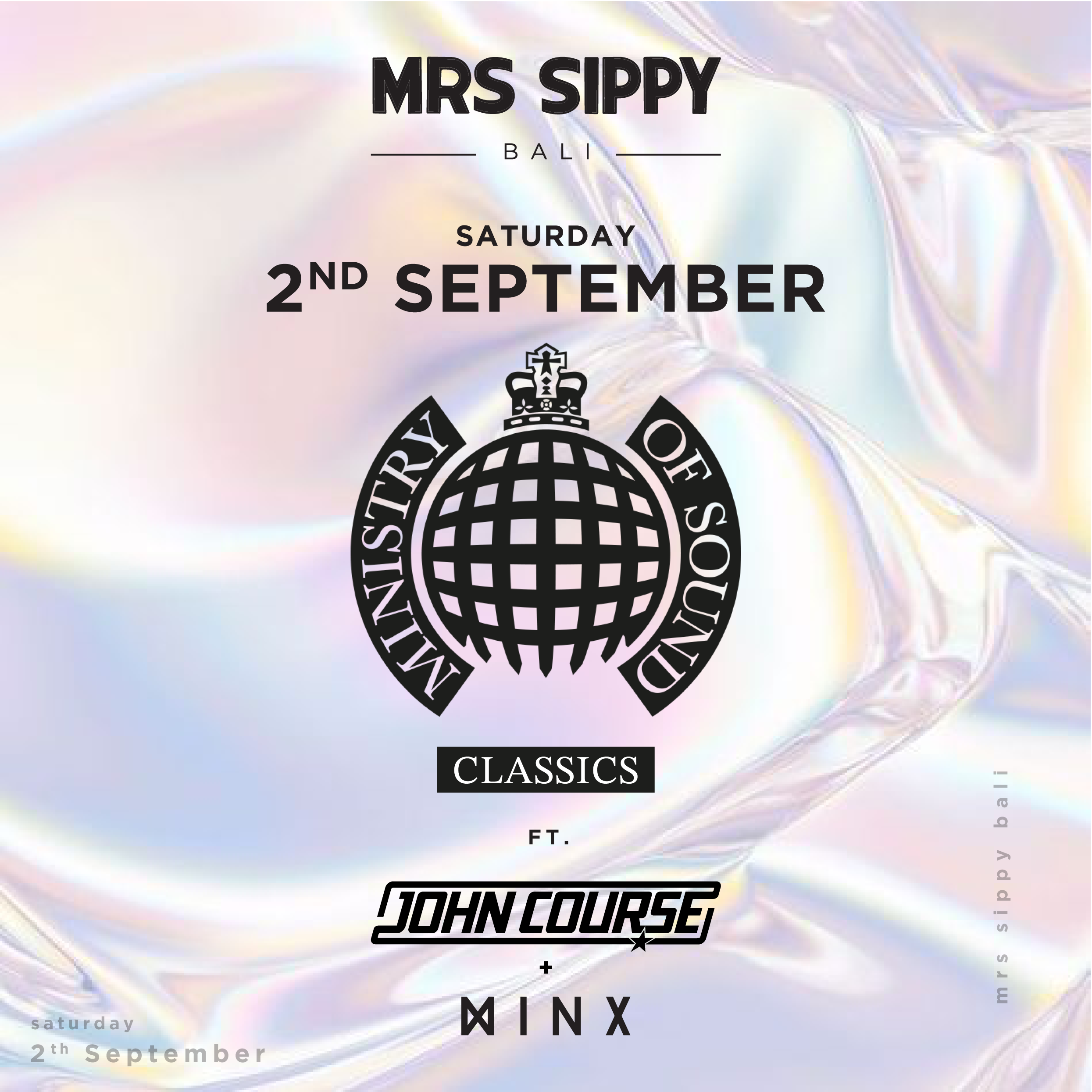 Ministry of Sound Classics ft John Course & MINX - フライヤー表