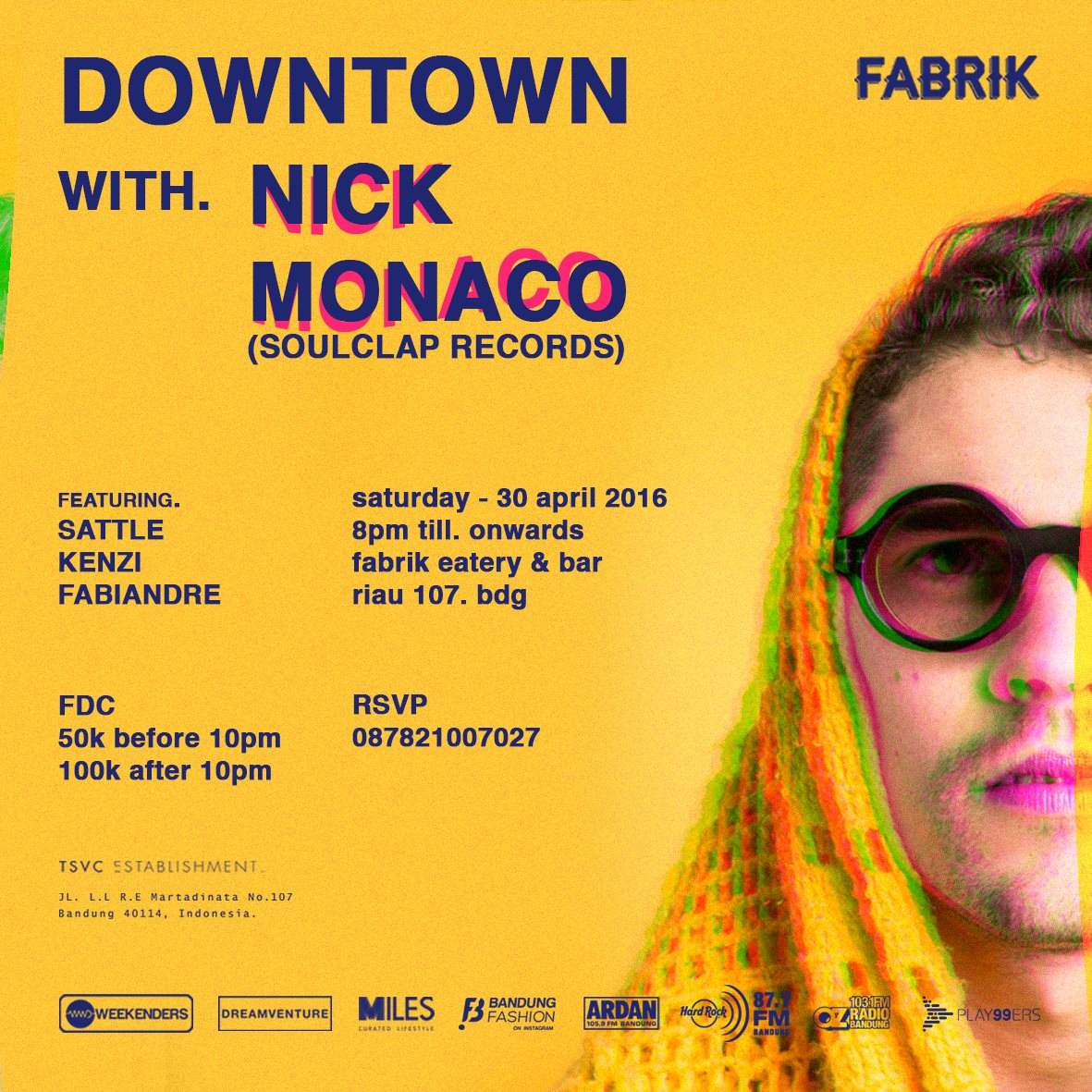 Nick Monaco / DJ set a Fabrik Eatery & Bar, Indonesia