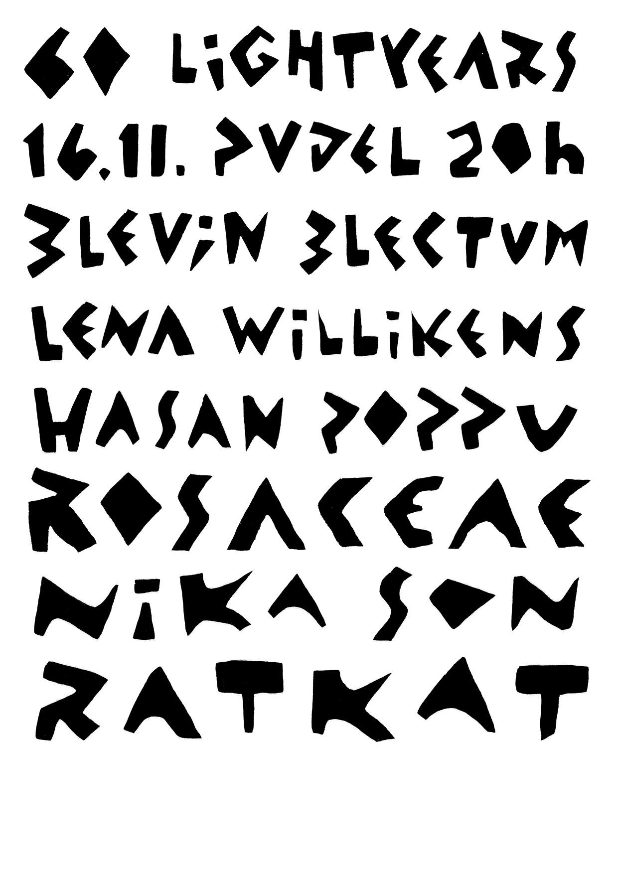 60 Lightyears with Lena Willikens, Blevin Blectum, Rosaceae, Hasan Poppu, Nika Son, Ratkat - Página trasera