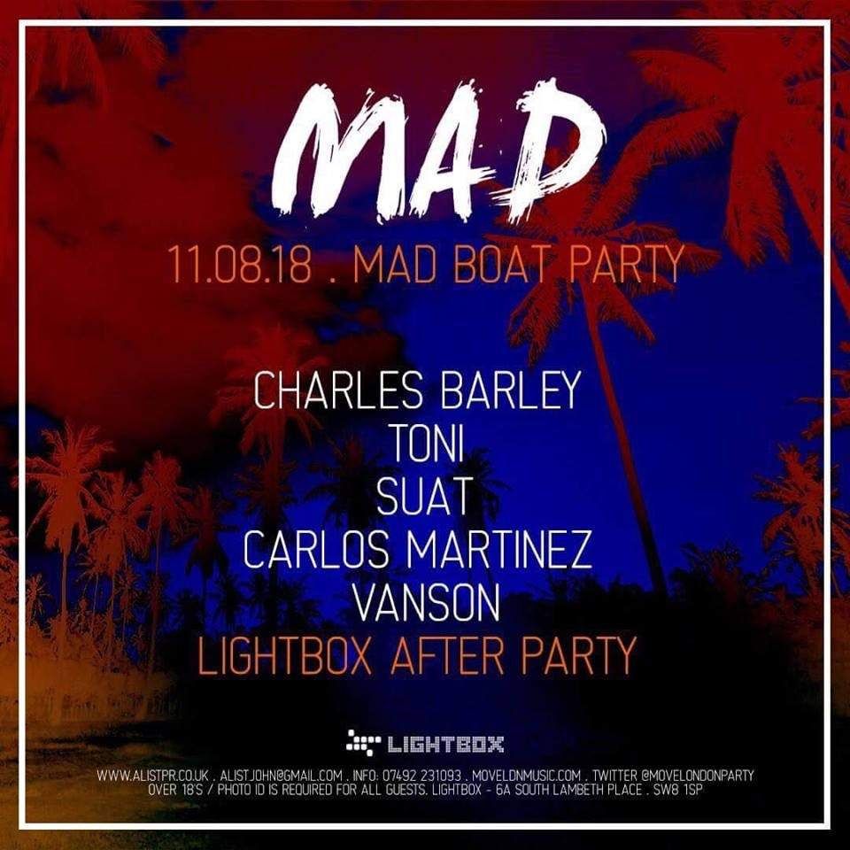 Sunset Cruise MAD Boat Party Followed by Lightbox - フライヤー裏