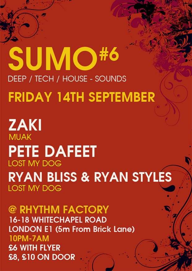 Sumo#6 with Zaki, Pete Dafeet, Bliss & Styles - Página frontal