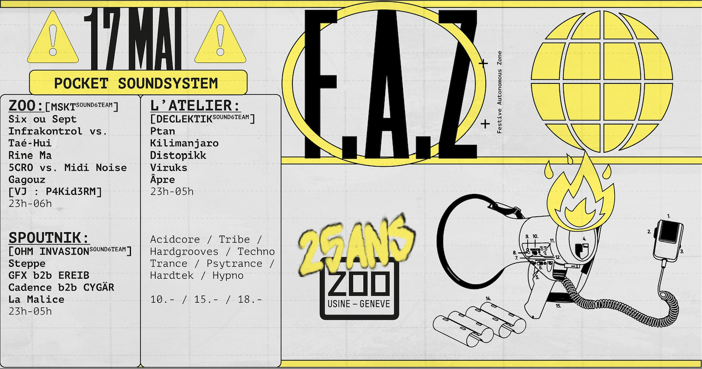F.A.Z. - Pocket Soundsystems - フライヤー表